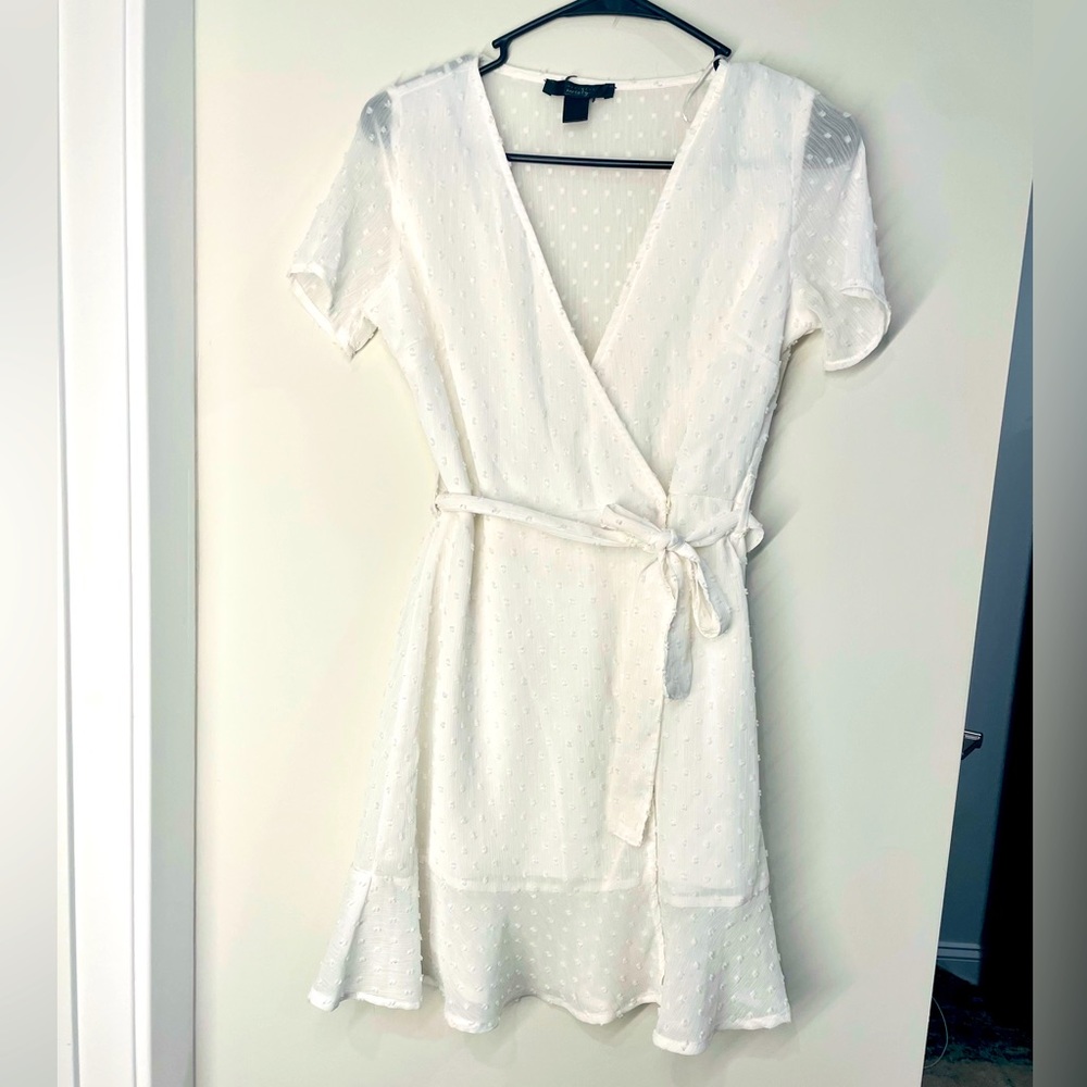 White wrap dress